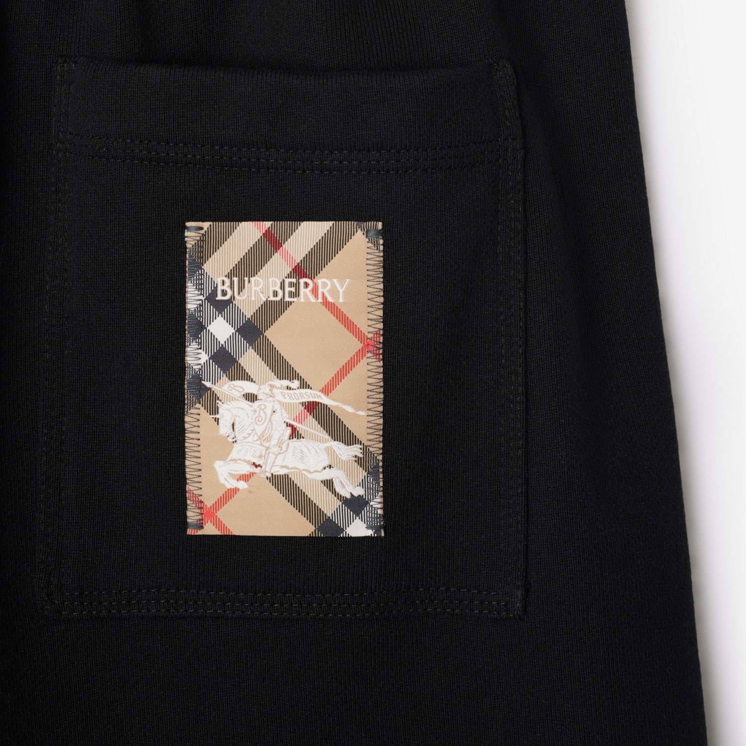 Burberry Cotton Shorts With Edk Patch In Black