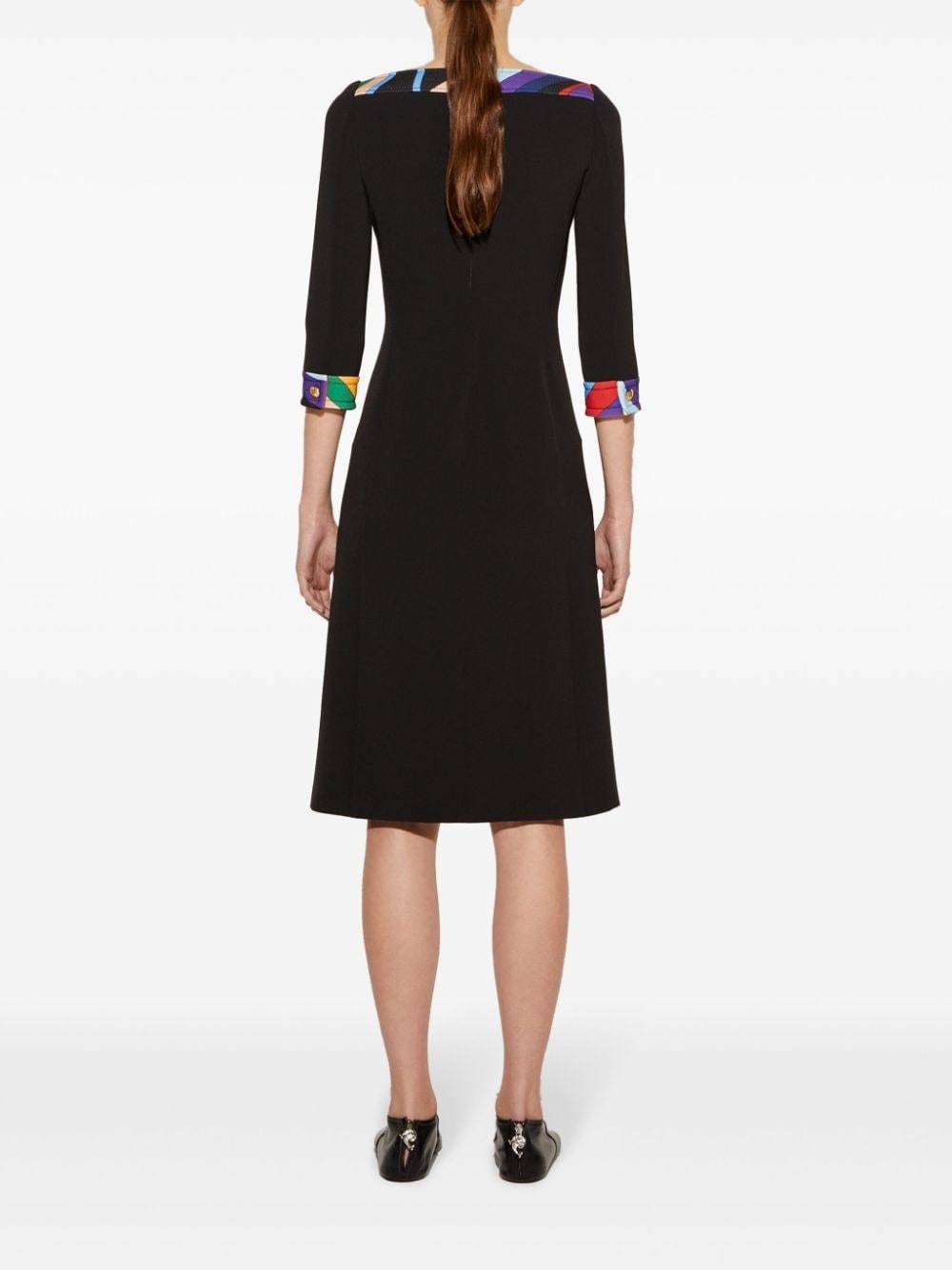 Pucci Chic Abstract Pattern Midi Dress In Black