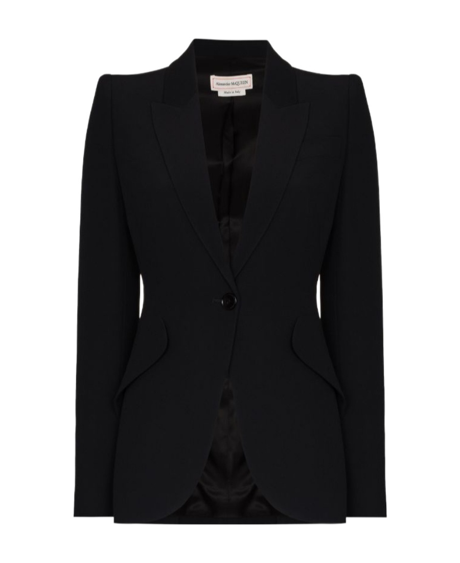 Alexander Mcqueen Peak-lapel Single-breasted Blazer In Black