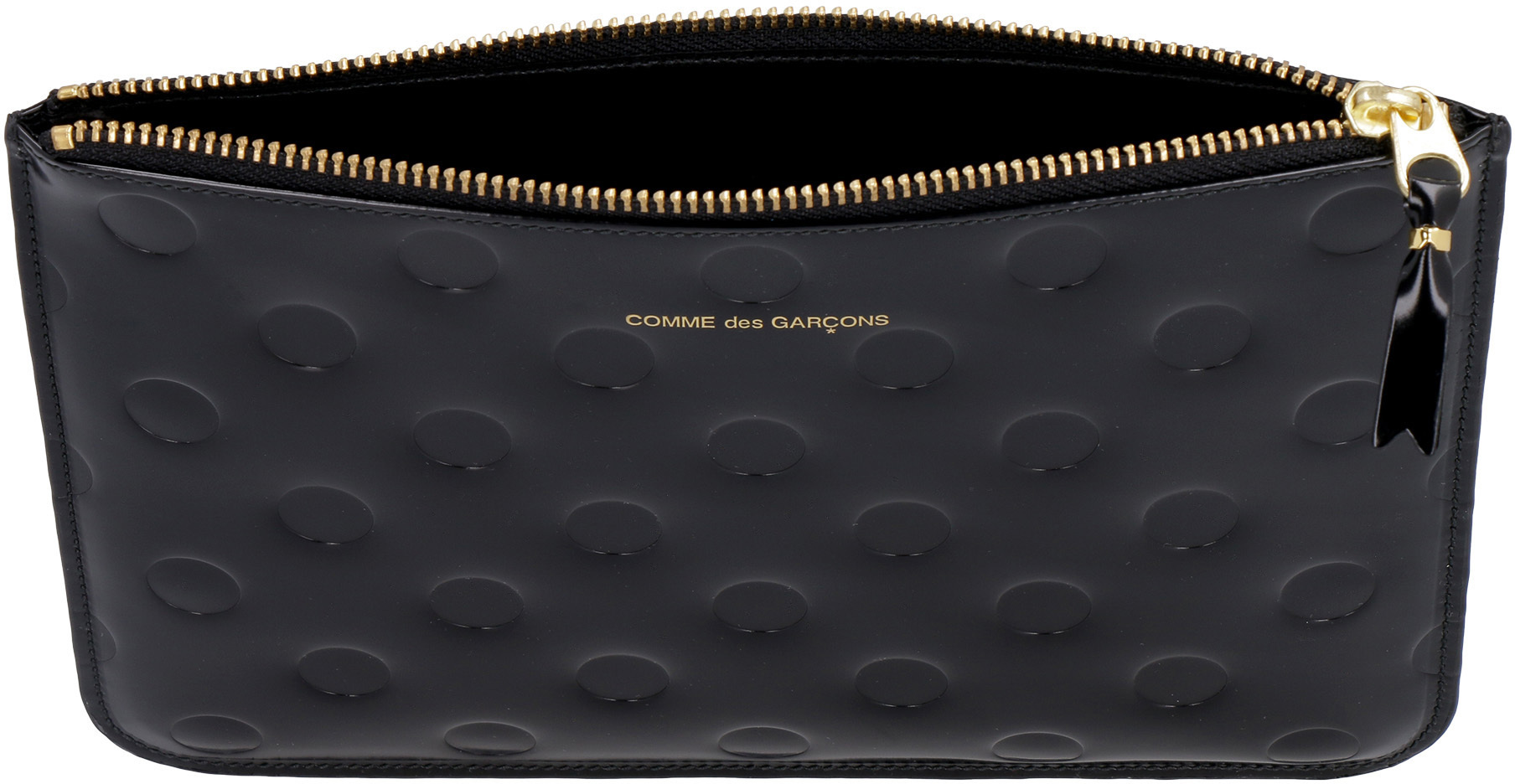 Comme Des Garçons Embossed Polka Dot Zipper Purse