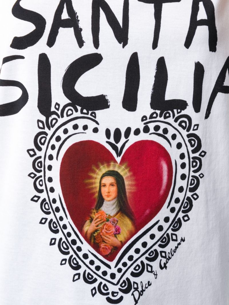 Dolce & Gabbana St. Sicilian Printed T-shirt In White