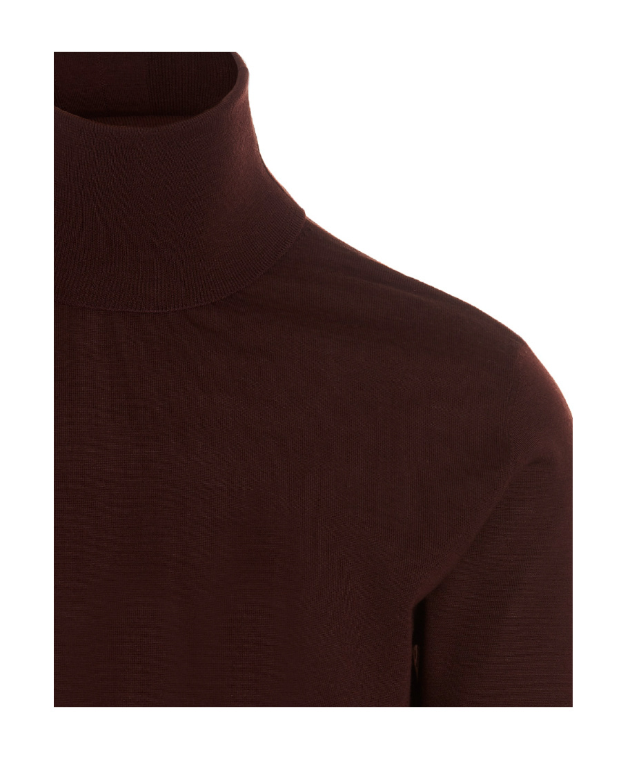 Jil Sander Man Turtleneck Burgundy Size 42 Wool In Black
