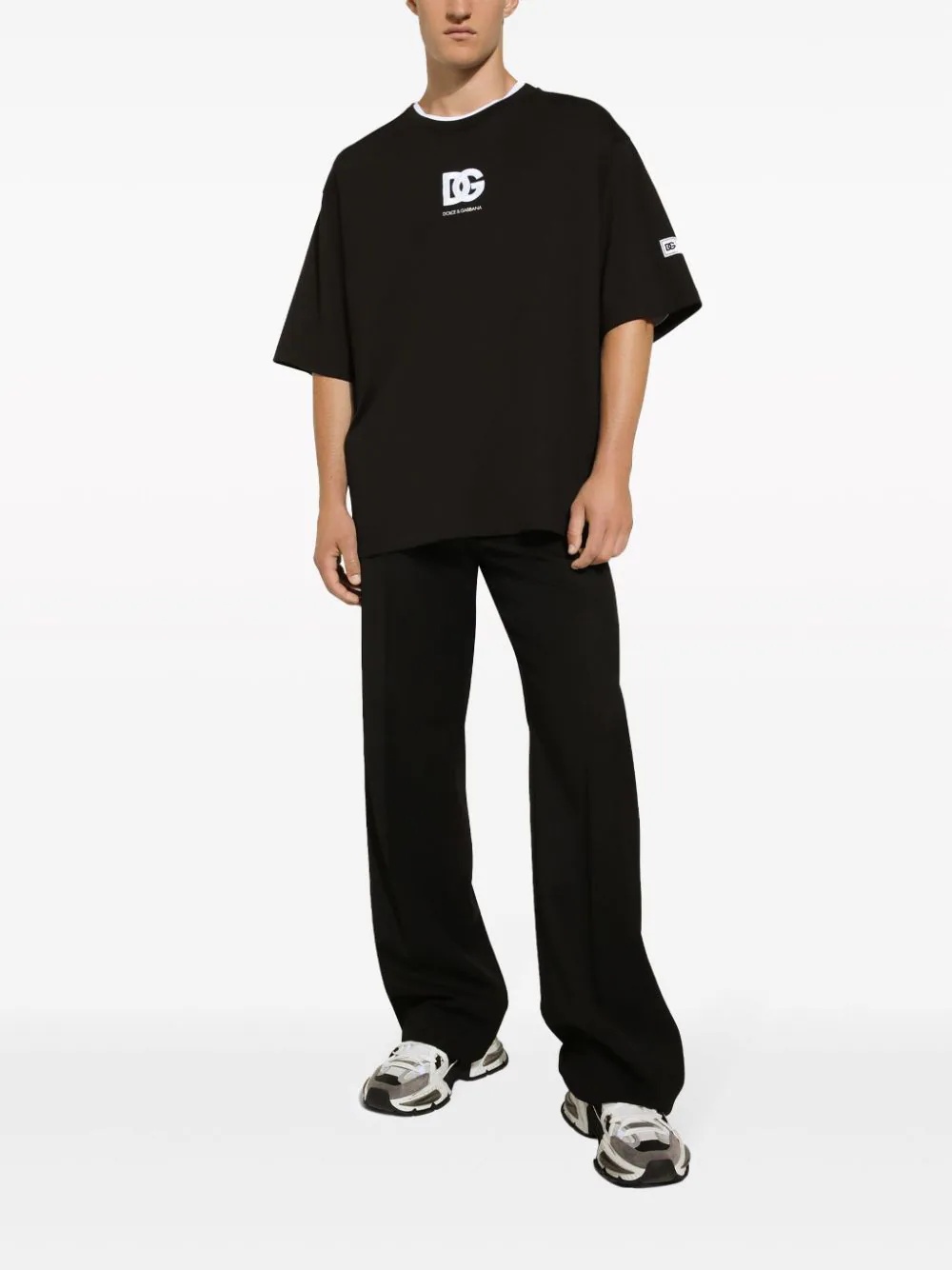 Dolce & Gabbana Dg Logo Print T-shirt In Black
