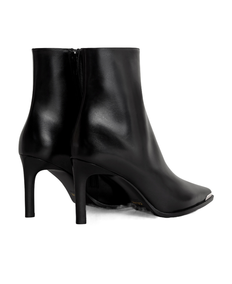 Celine Metal Toe Short Boots In Black