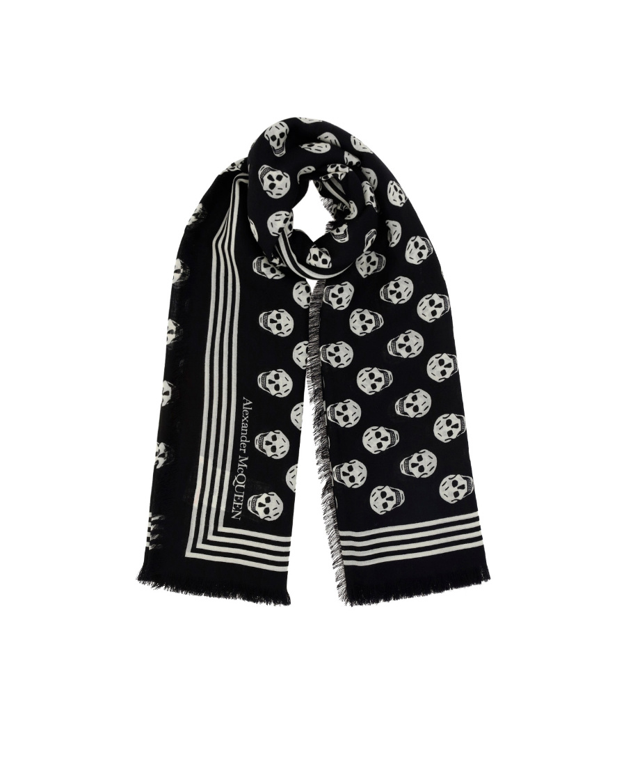 Alexander Mcqueen Alexander Mc Queen "skull Biker" Scarf In Black