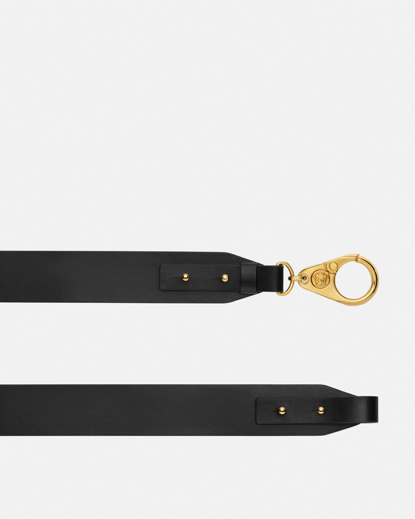 Versace La Medusa Leather Belt In Black