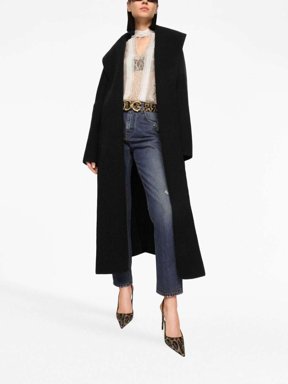 Dolce & Gabbana Logo-plaque Straight-leg Jeans In Blue