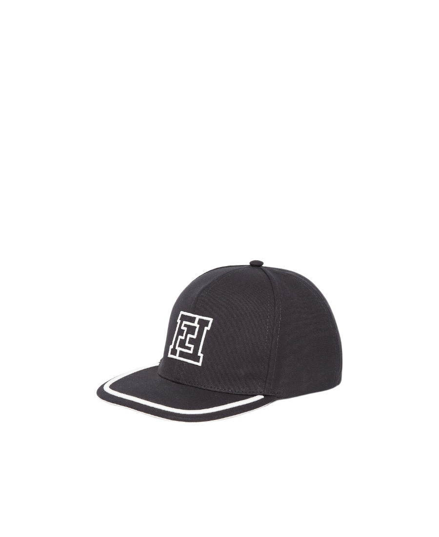 Fendi Ff-logo Embroidery Cotton Baseball Cap In Black