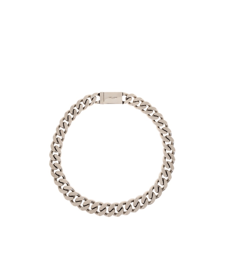 Saint Laurent Chain-detail Necklace In Yellow