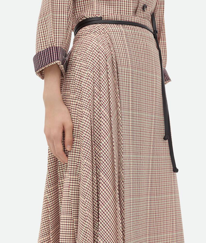 Bottega Veneta Check Skirt In Nude