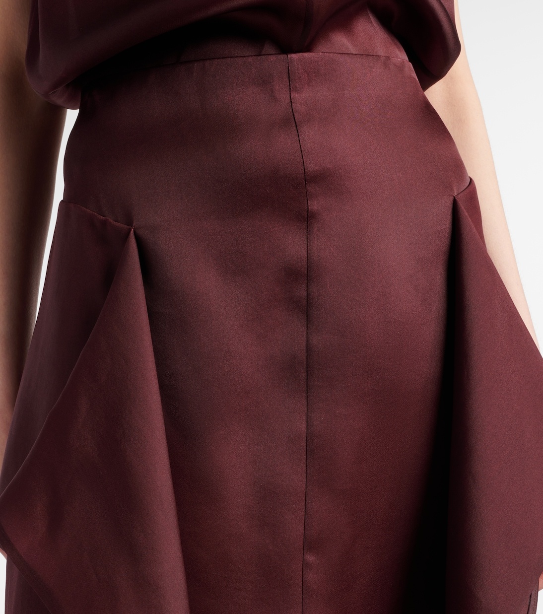 Khaite Nina Midi Skirt In Burgundy
