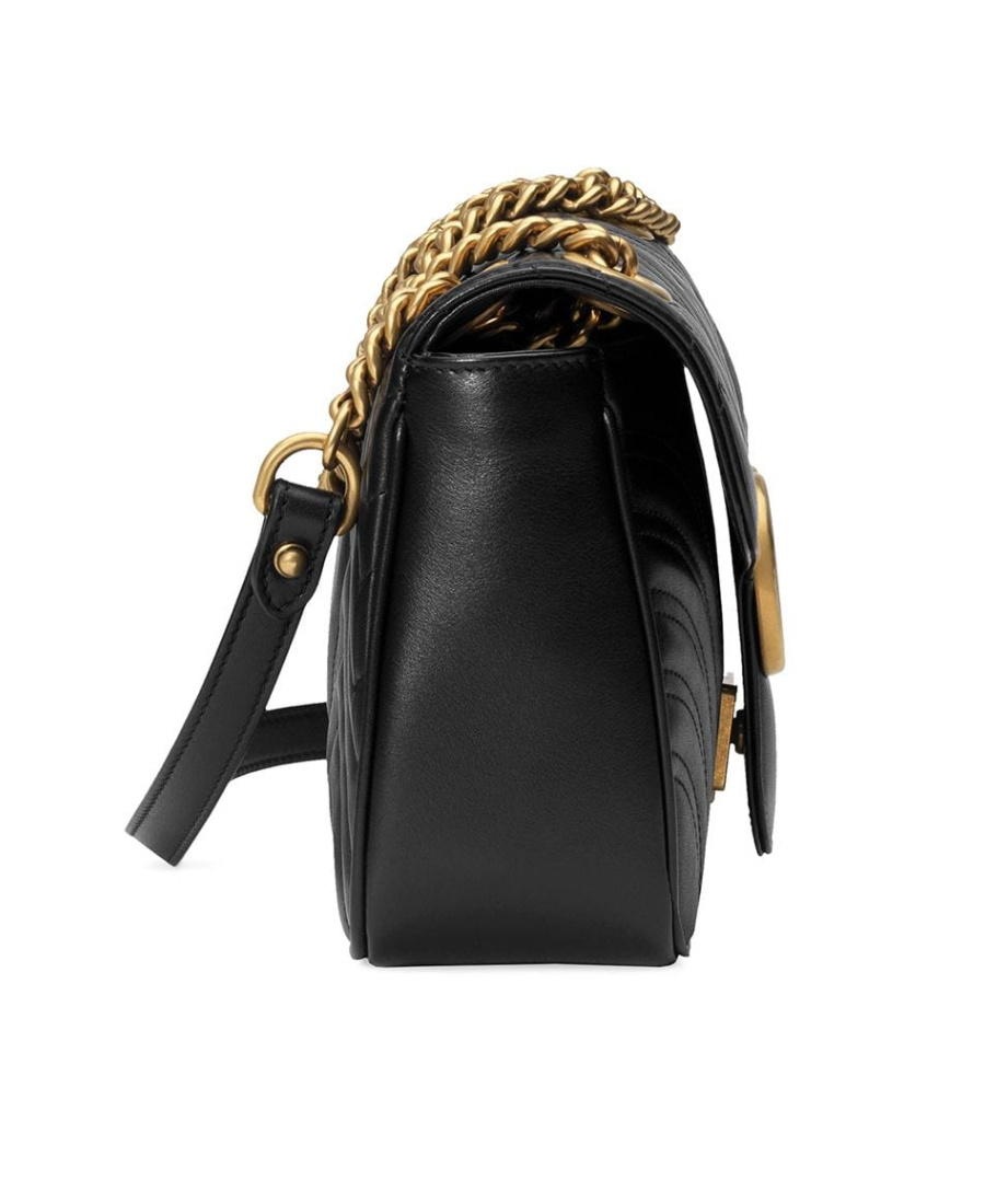 Gucci Mini Gg Marmont Quilted Leather Shoulder Bag In Black