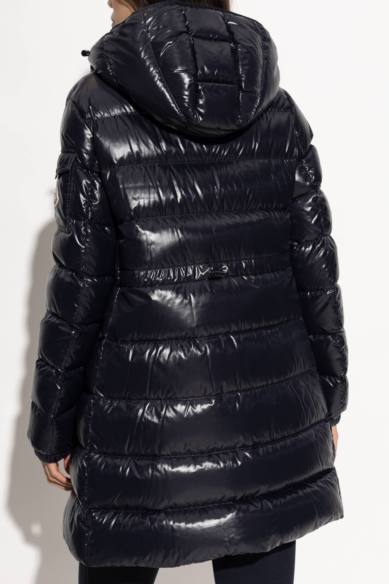 Moncler Womens Black Courcelles Hooded Shell-down Jacket