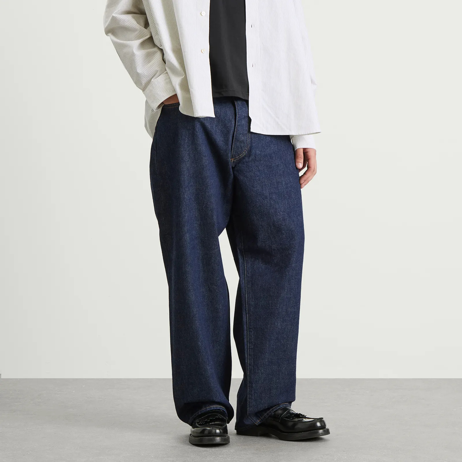 Studio Nicholson Waistband Denim Trousers In Blue