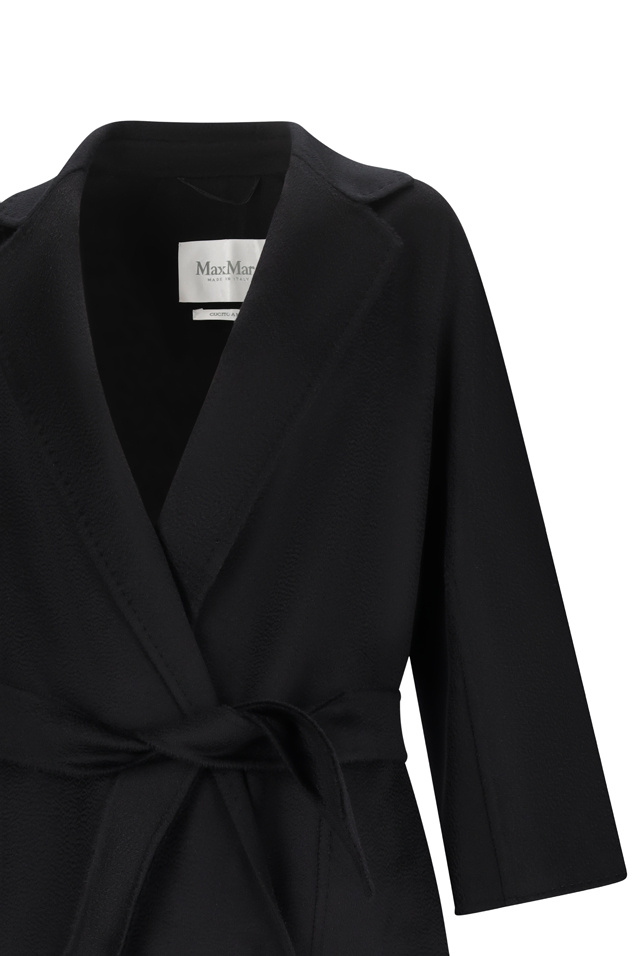 Max Mara Tie-waist Coat In Black