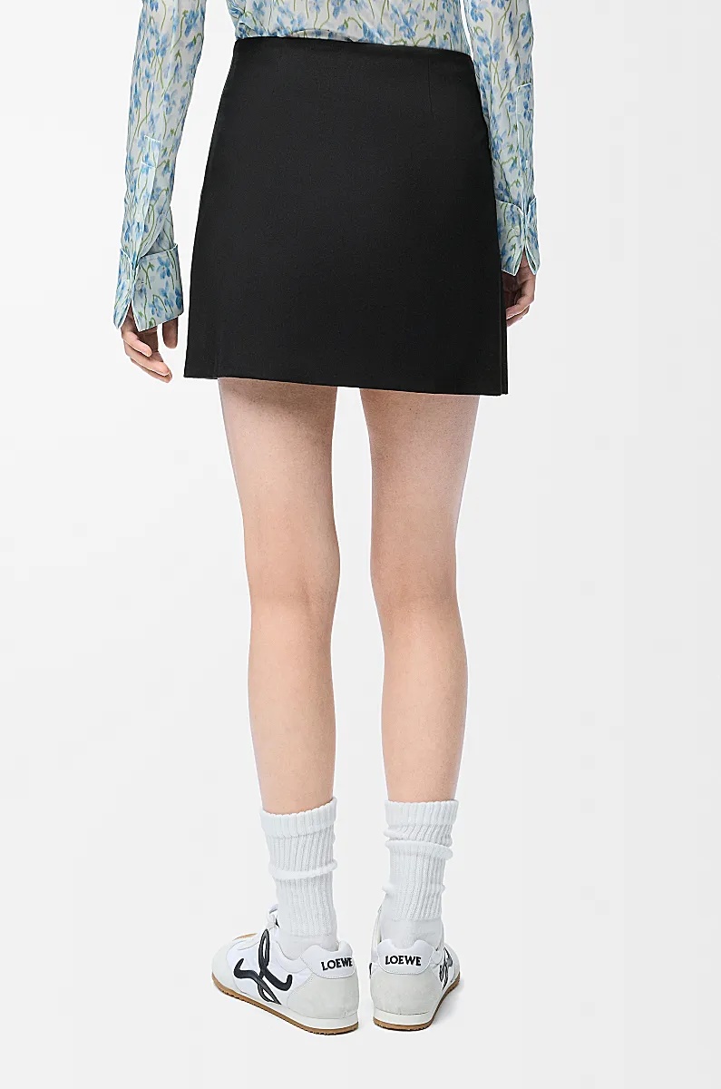 Loewe Cotton And Silk Gabardine Skirt Trousers Black In Black