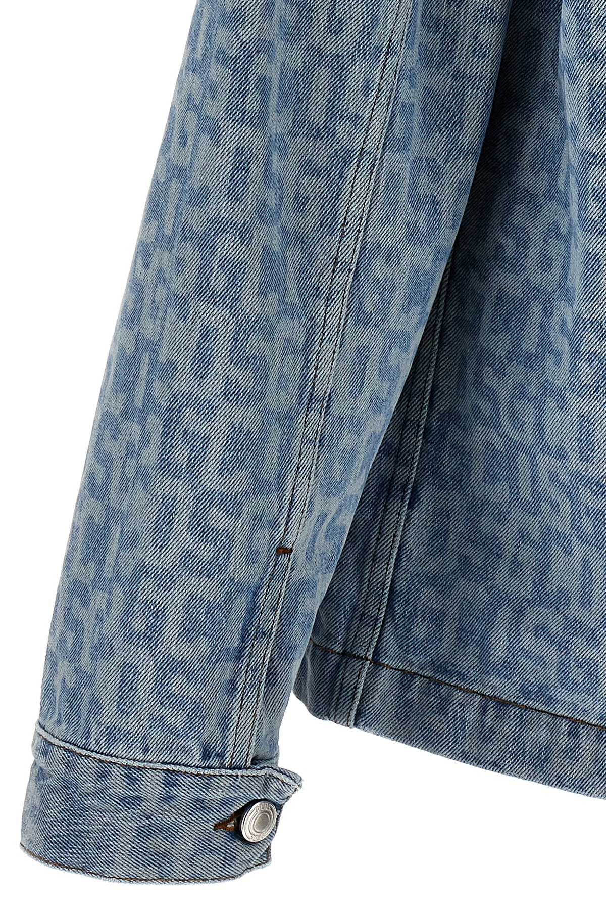 Gcds Monogram Denim Harrington Jacket In Gray