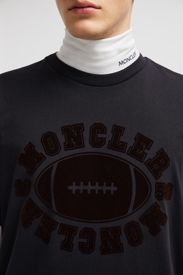 Moncler Football Pattern T-shirt In Blue