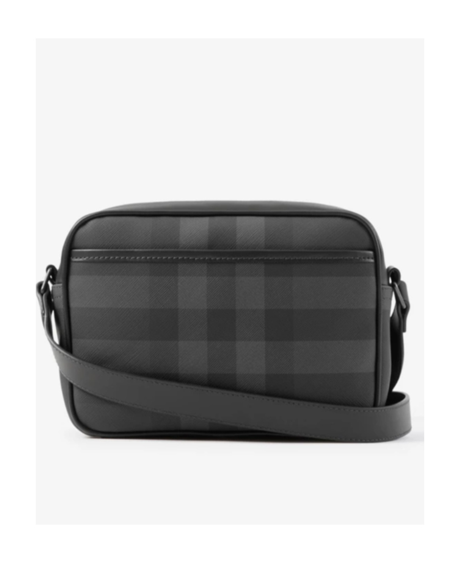 Burberry Paddy Leather Messenger Bag In Gray