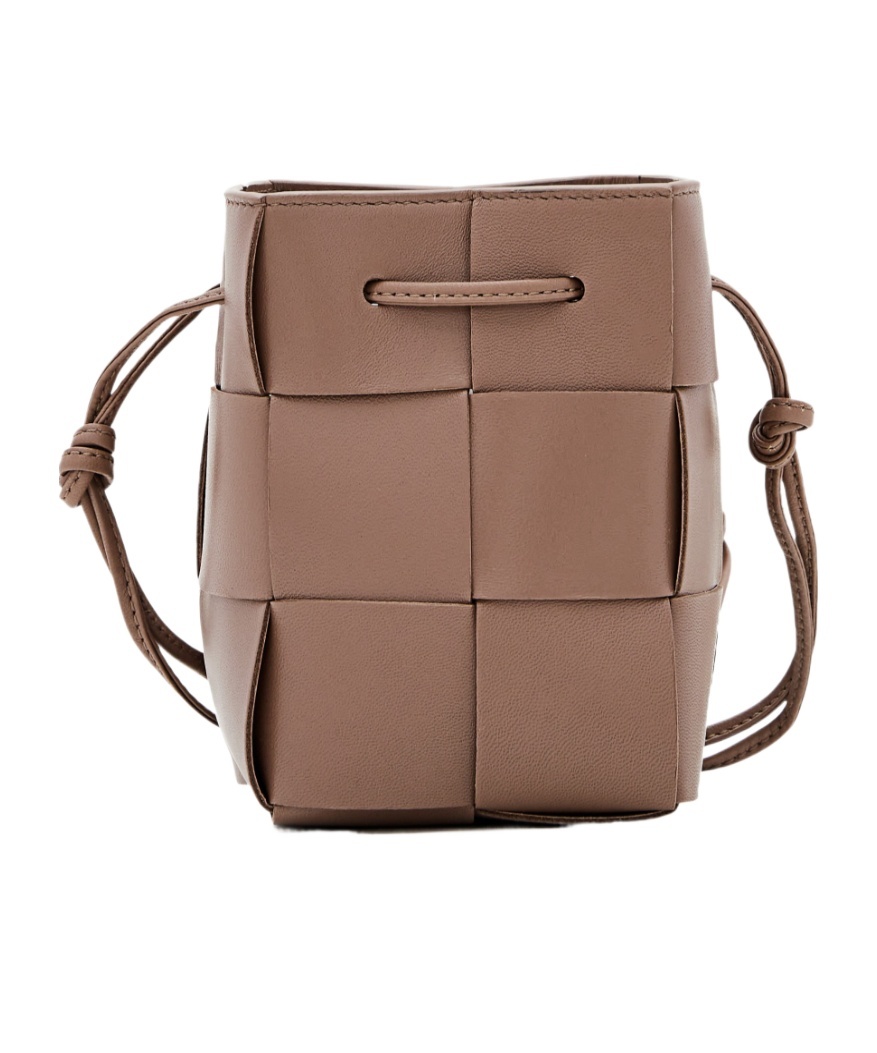 Bottega Veneta Mini Cassette Bucket Bag In Brown