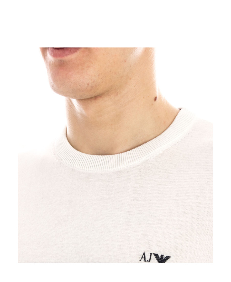 Armani Jeans Striped Sweater In White
