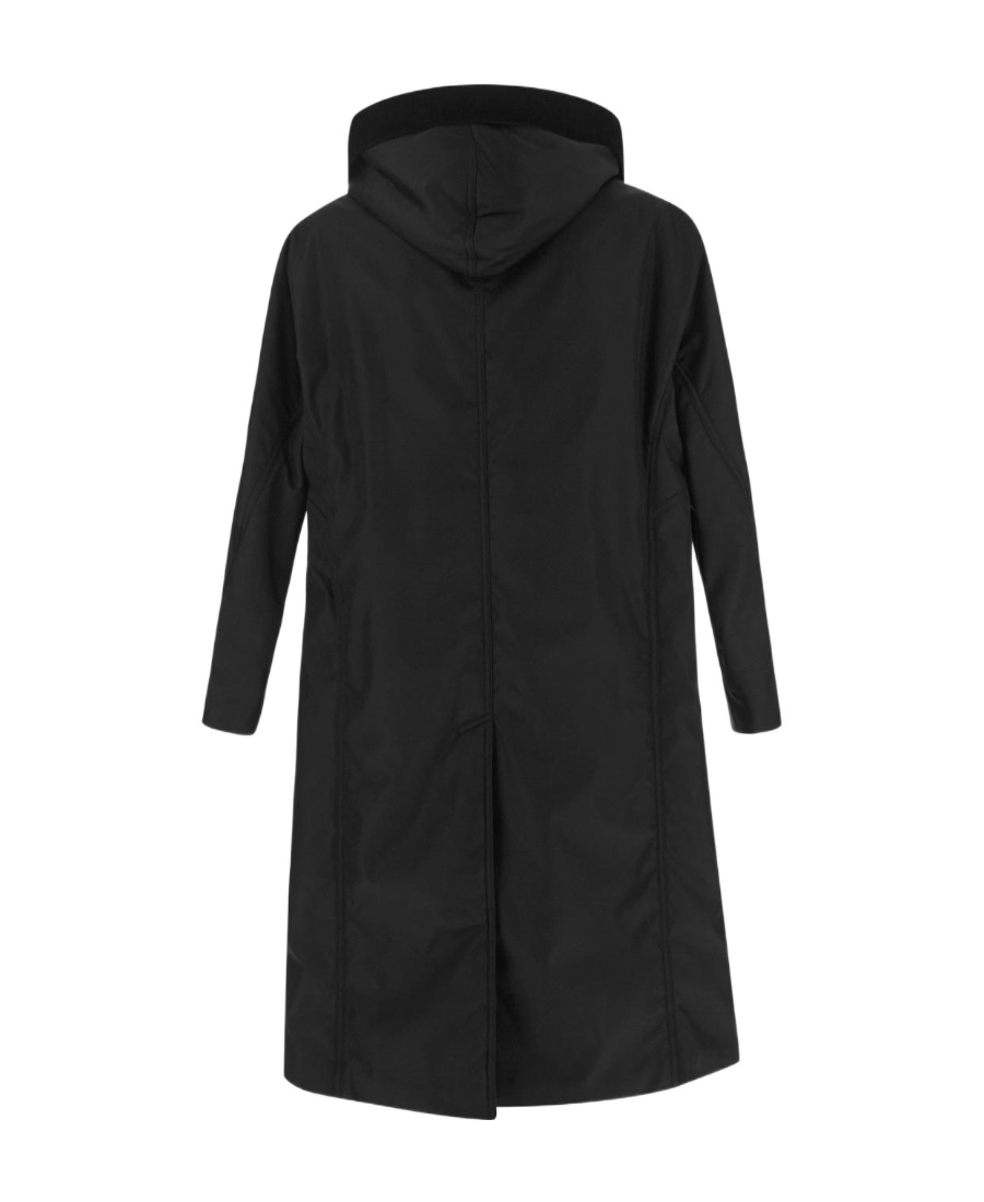 Burberry Button-fastening Hooded Coat In Black