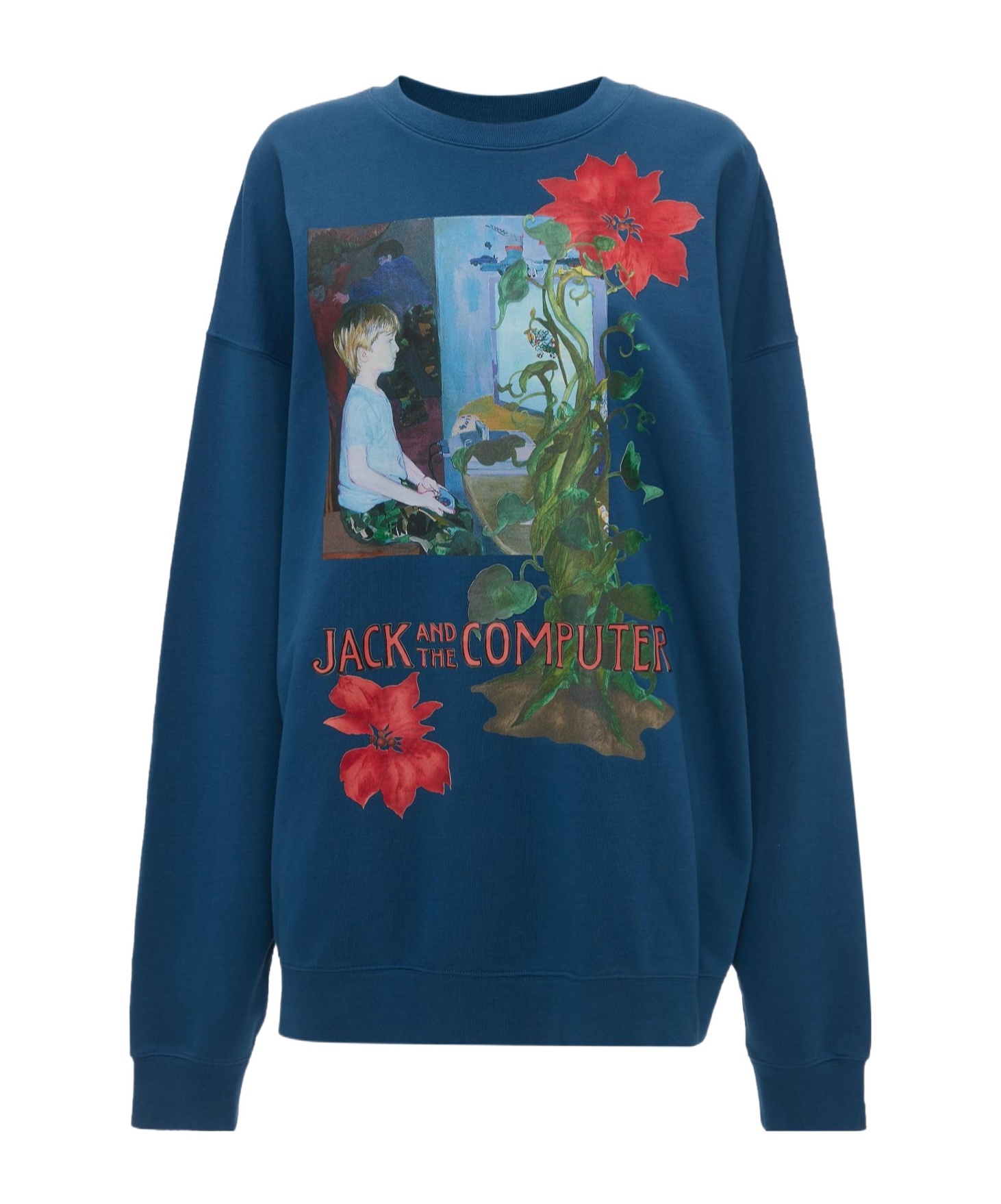 Jw Anderson X Christiane Kubrick Jack On The Computer Sweatshirt In Blue