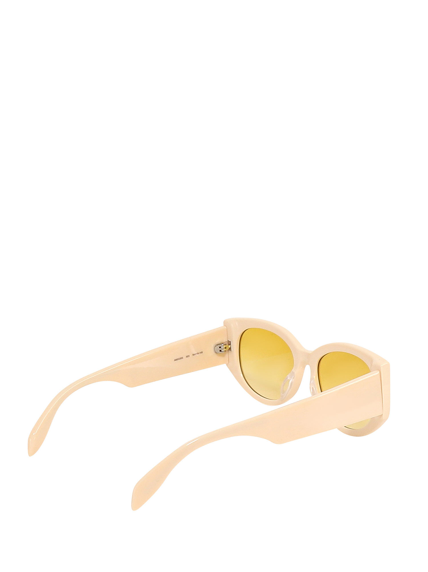 Alexander Mcqueen Oval-frame Logo-print Sunglasses In Yellow