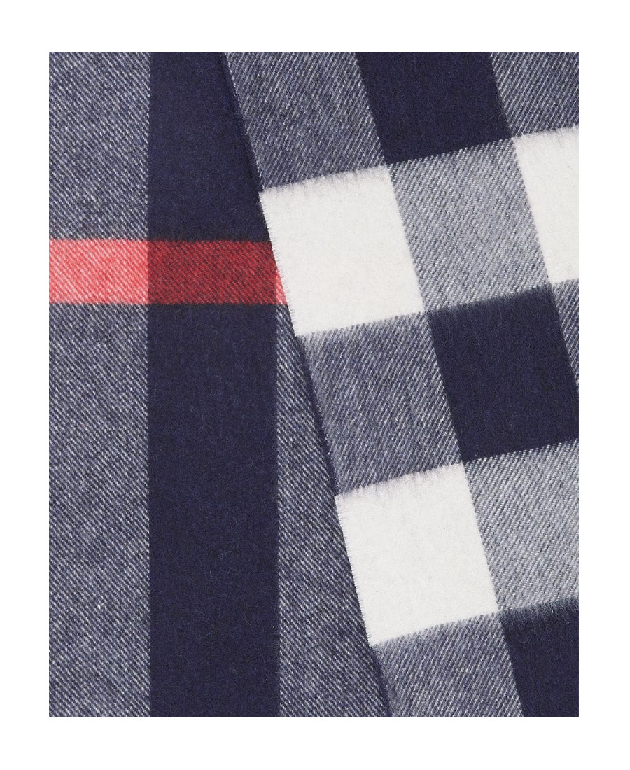 Shop Burberry Check Cashmere Scarf In Blue