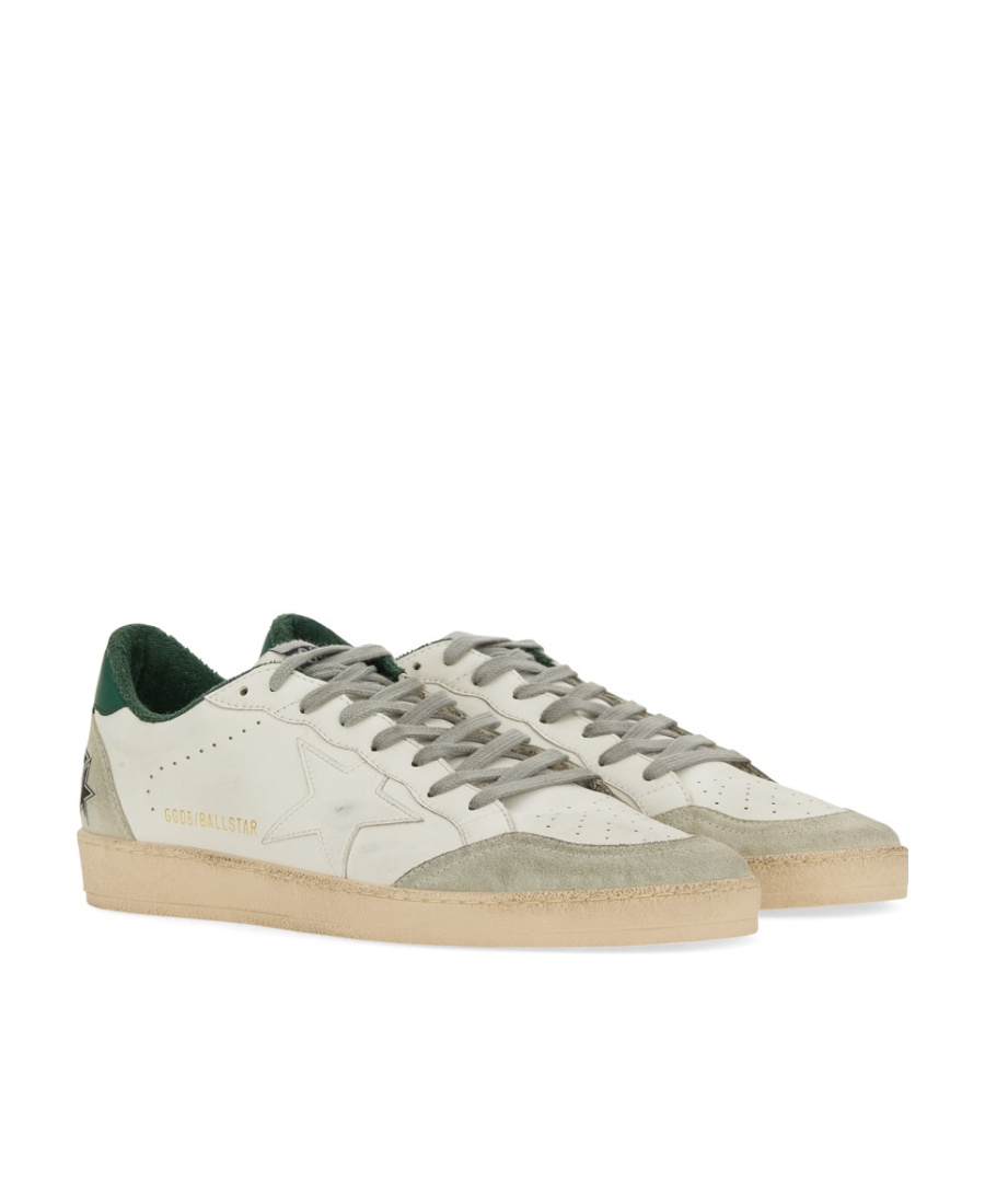 Golden Goose White Cow Leather Vamp Sneakers With Unique Used And Dirty Effect In Nude
