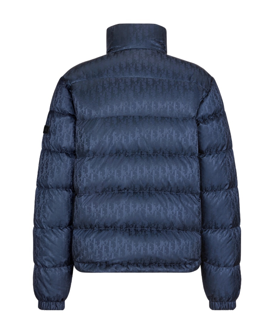 Dior Long-sleeved Quilted Down Jacket In Blue