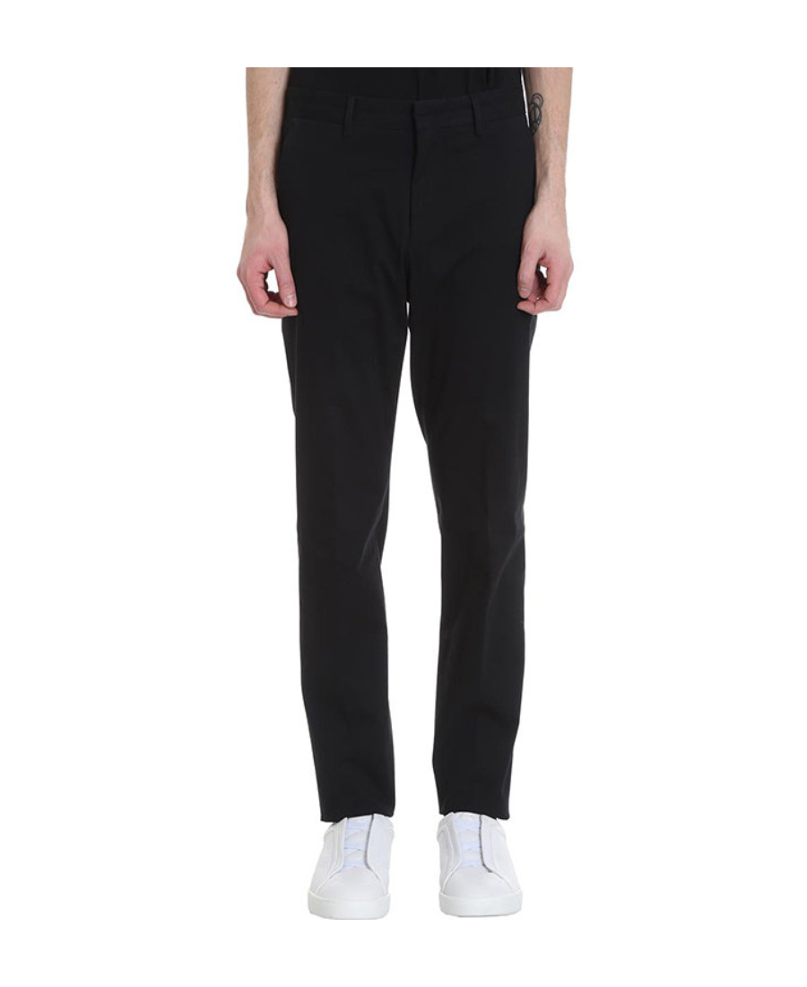 Zegna Logo Details Casual Pants In Black