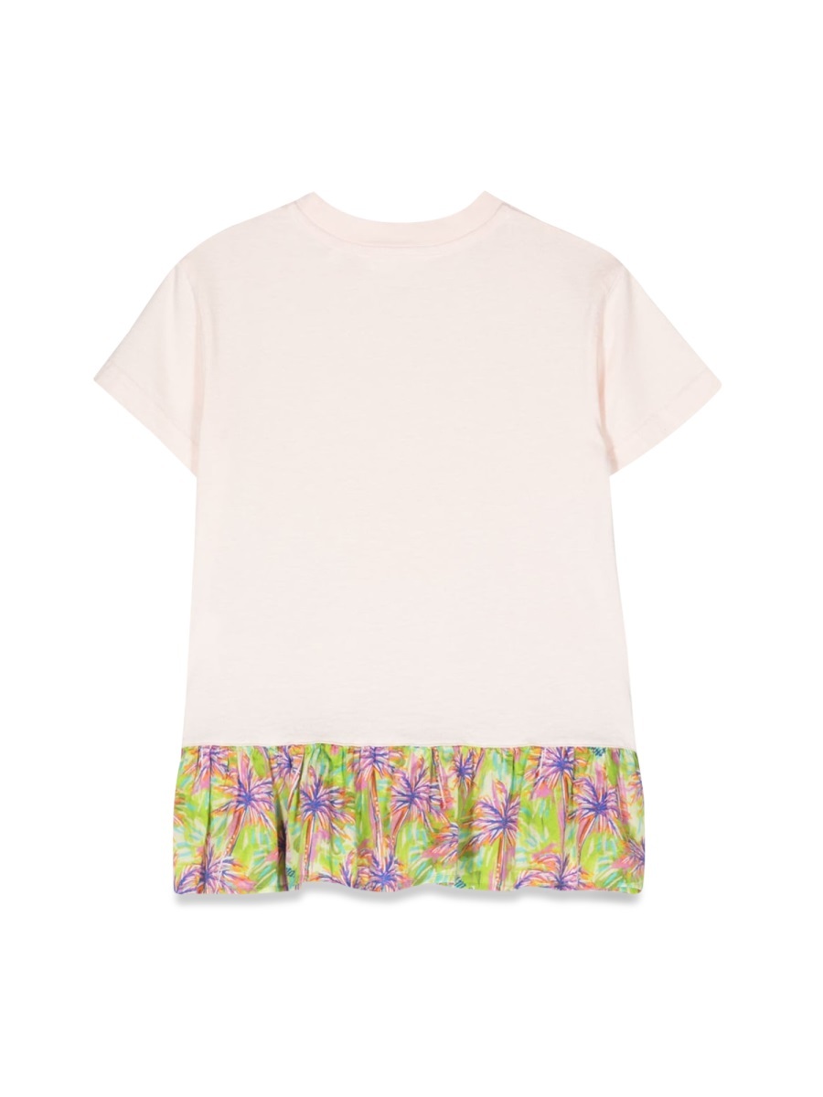 Palm Angels Palm Tree-print Short-sleeve Dress In White