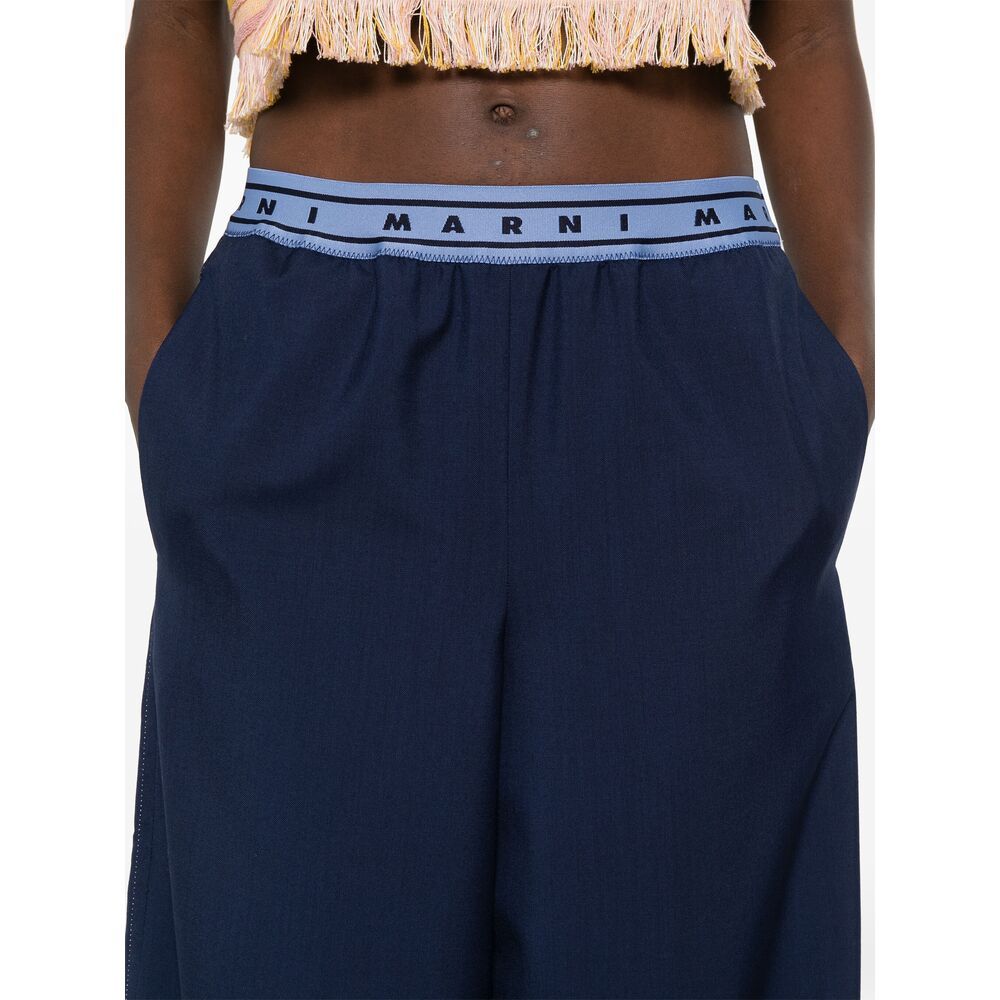 Marni Logo Logo Casual Pants In Black