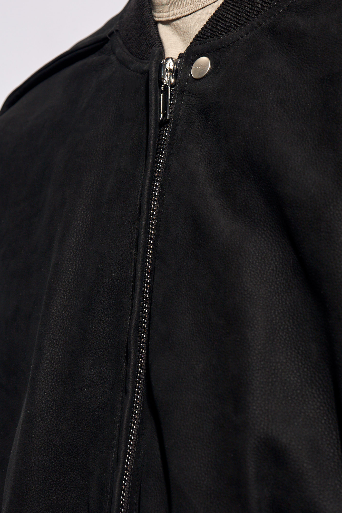 Rick Owens Flight Leather Cropped Jacket In Black