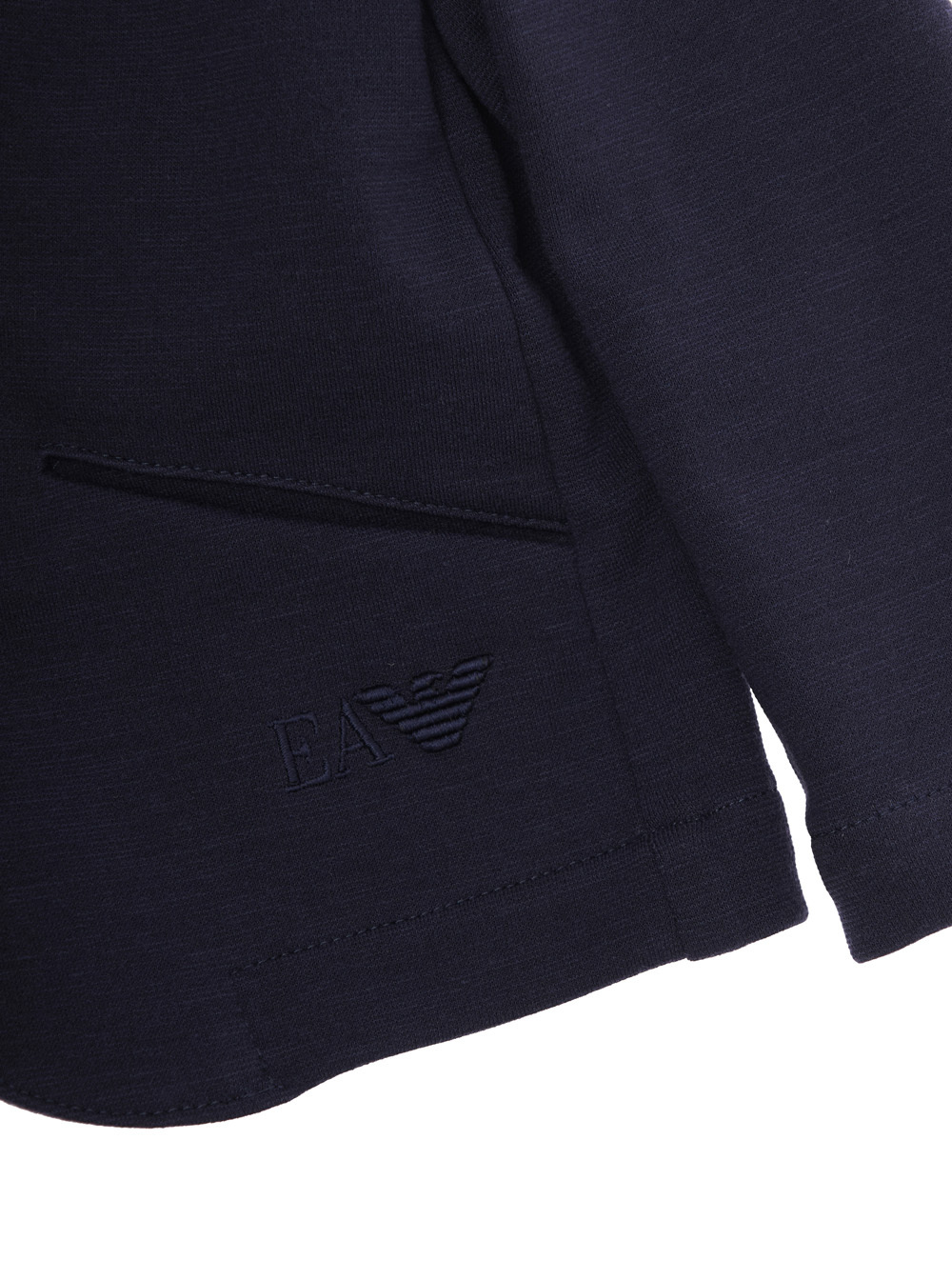 Emporio Armani Long-sleeved Suit Jacket In Blue