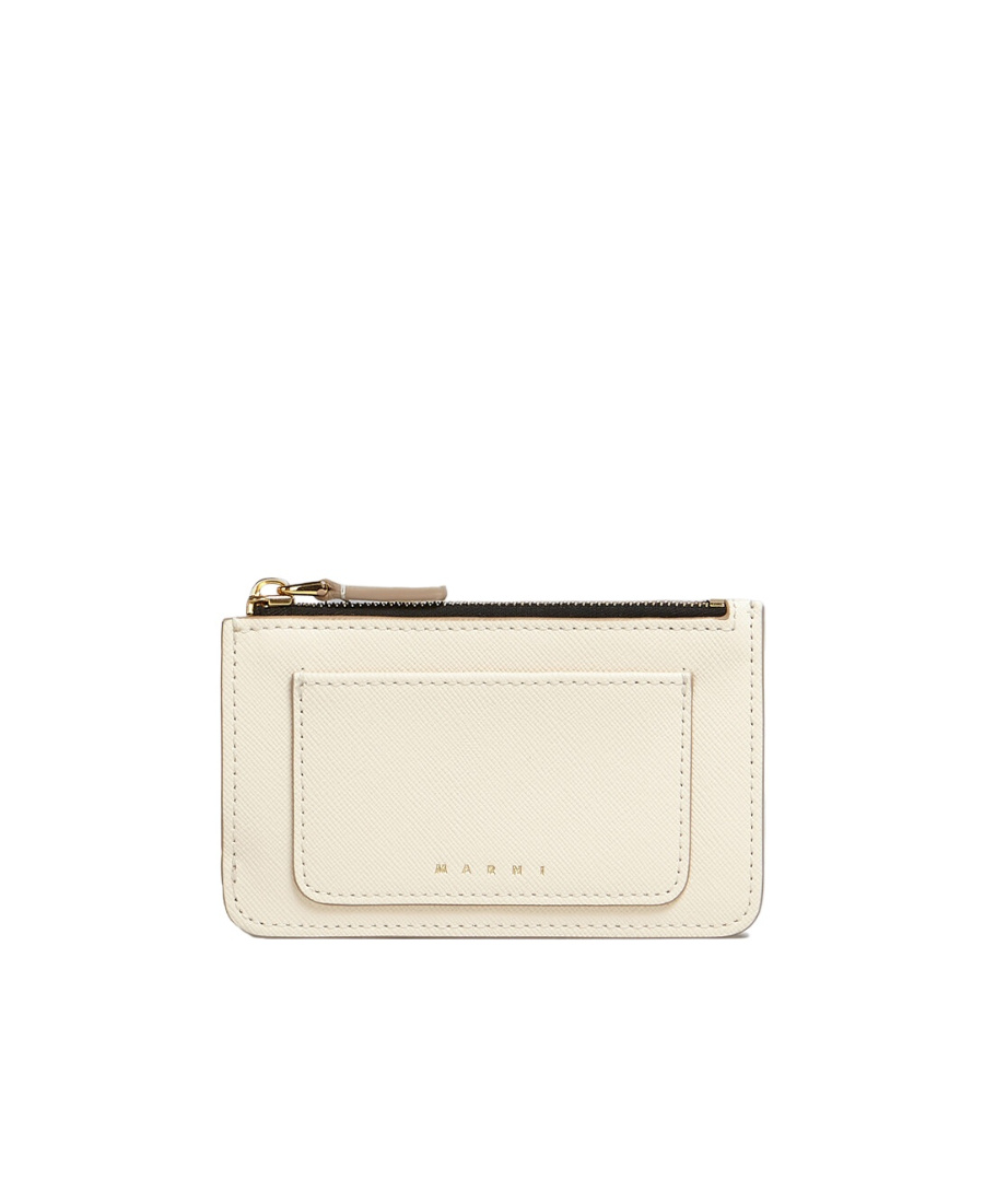 Marni Logo-print Leather Card Case In White