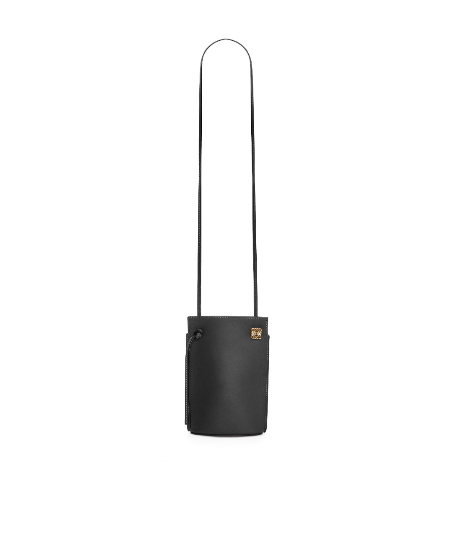 Loewe Dice Pocket Leather Shoulder Bag In Black