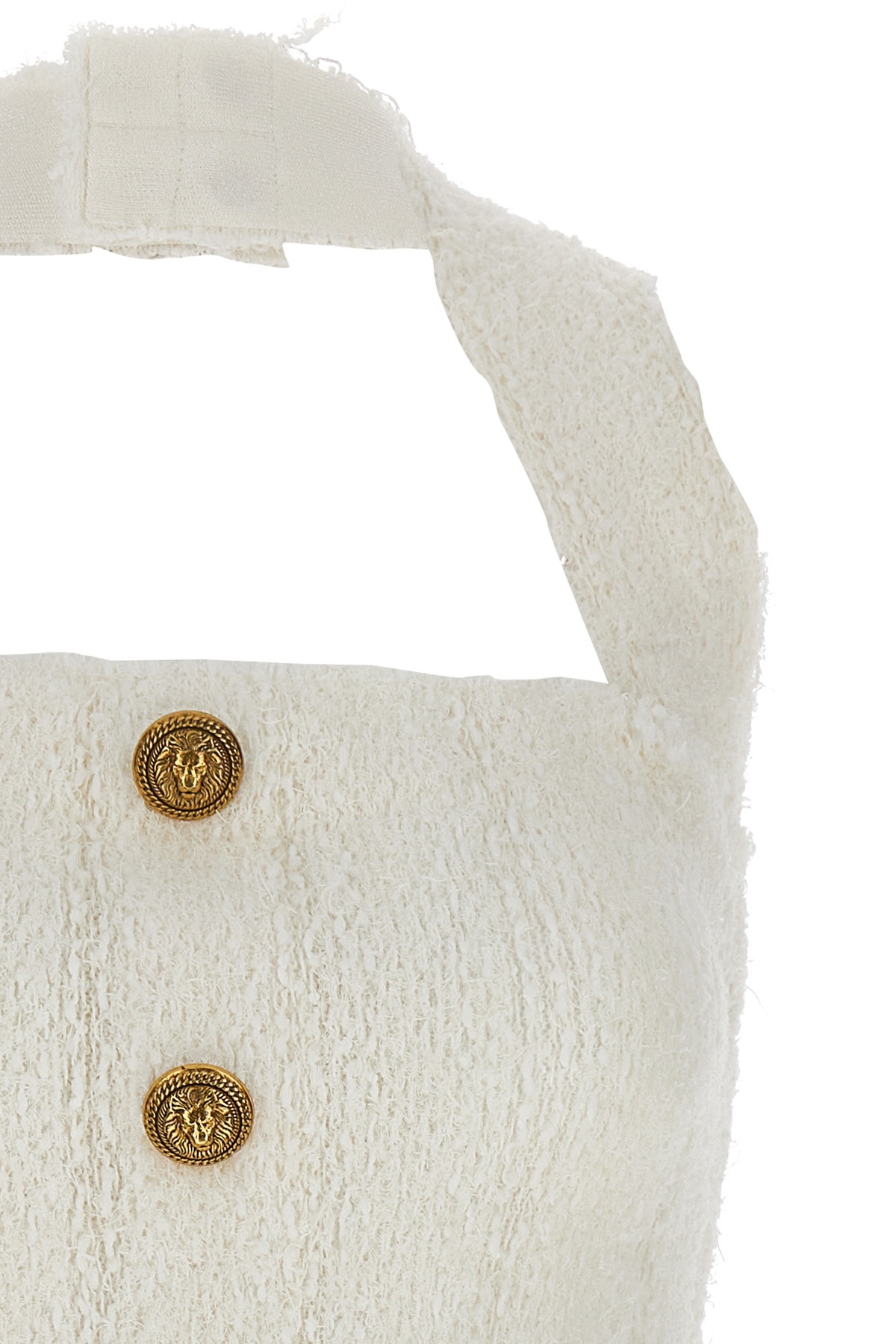 BALMAIN TWEED HALTERNECK MINIDRESS