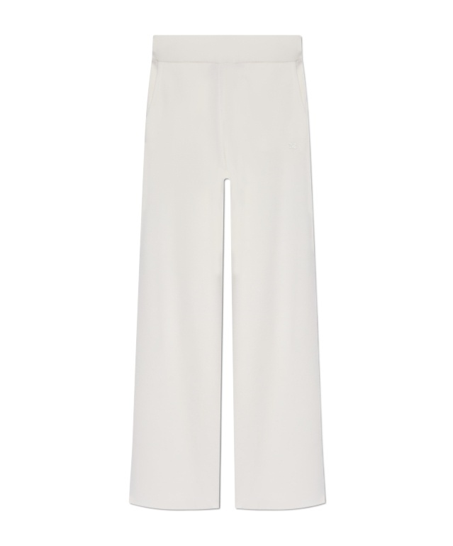 Max Mara Rio Cotton Blend Poplin Pants In White