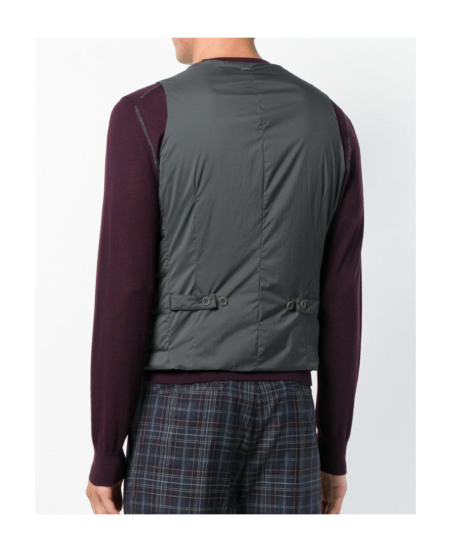 Herno Quilted Grey Waistcoat In Black