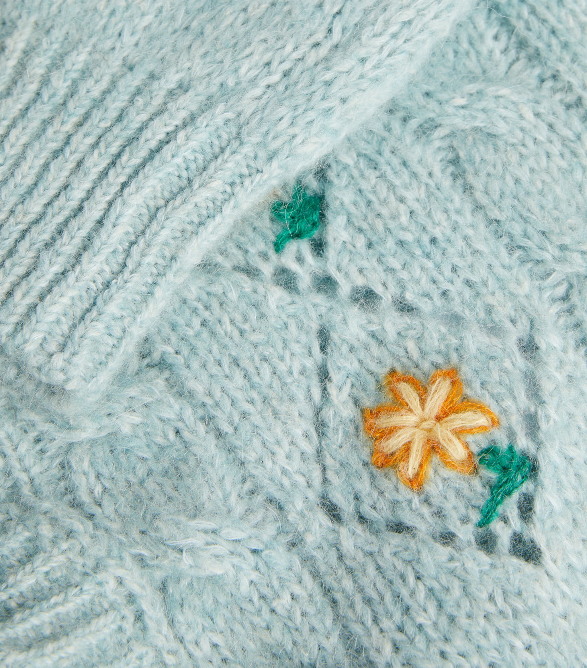 Alessandra Rich Knitted Cardigan In Blue