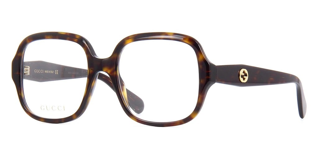 Gucci Havana Square-frame Glasses In Brown