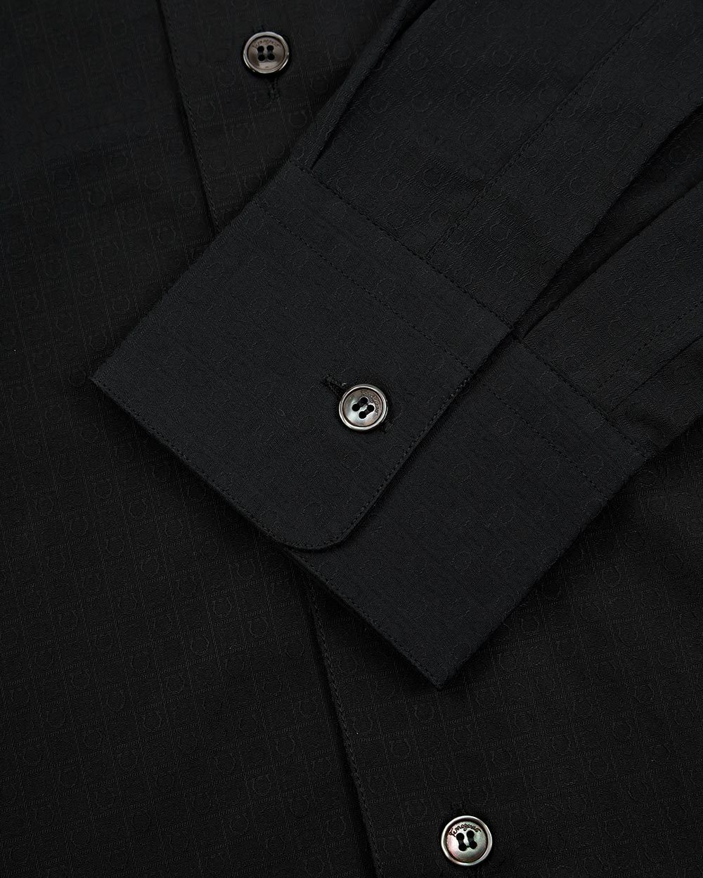 Ferragamo Lapel Shirt In Black