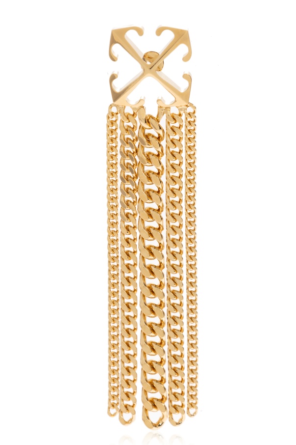 Off-white Arrows-motif Drop Earrings In Gold