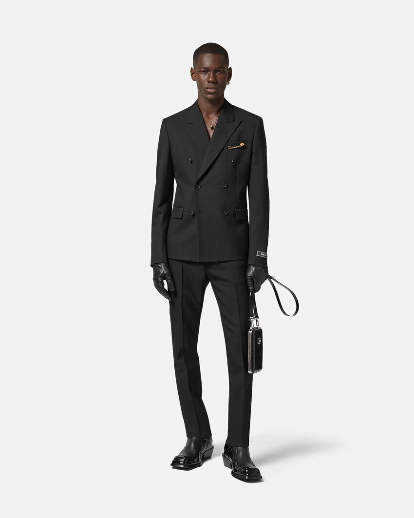 VERSACE VERSACE DOUBLE-BREASTED TAILORED BLAZER