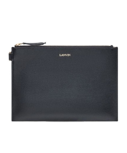 Lanvin Leather Clutch Bag In Black