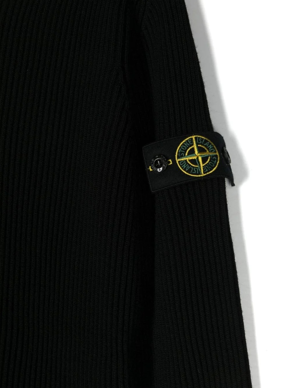 Stone Island Logo Embossed Sweater In Black