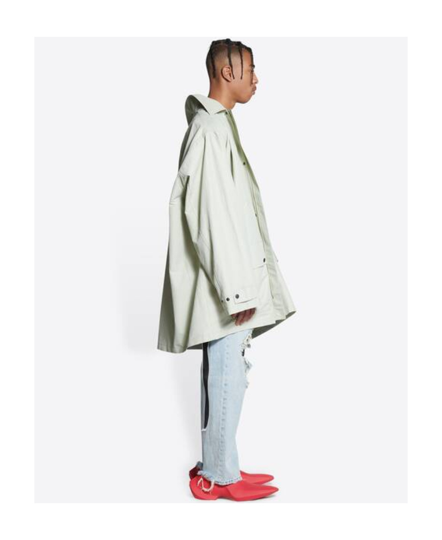 Balenciaga Bb Paris Icon Parka Coat In White