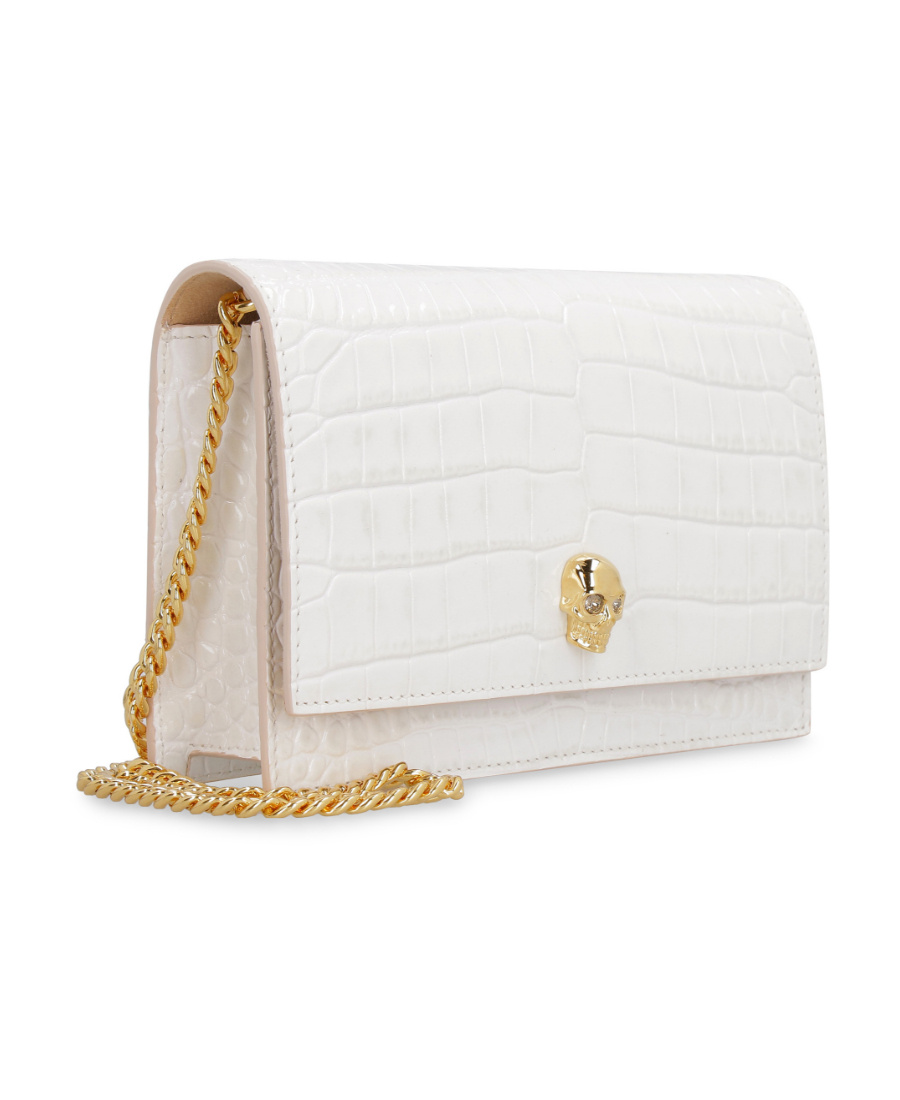 ALEXANDER MCQUEEN SKULL CROCODILE-EFFECT SHOULDER BAG